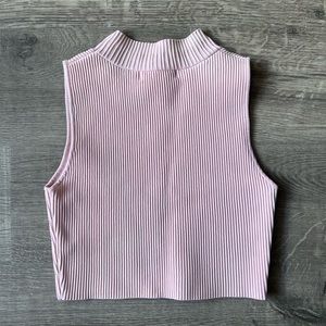 GLASSONS pink ribbed crop top